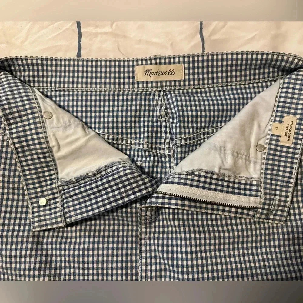 Madewell Stretch Straight Mini Skirt in Gingham: Raw-Hemmed Edition - Picture 7 of 8